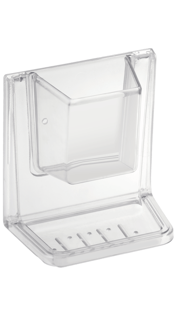 Prabhat Tumbler Holder With Soap Dish - TRANSPARENT