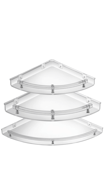 Prabhat Corner Shelf - TRANSPARENT