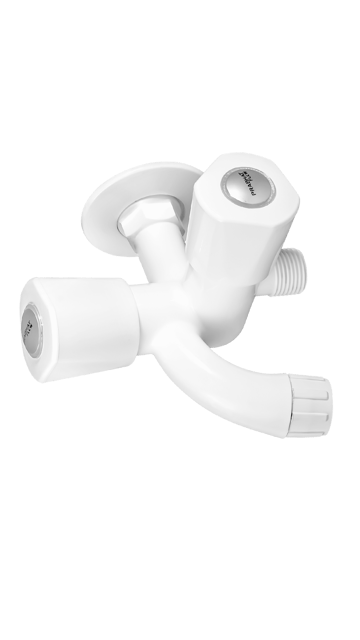 Prabhat Turbo 2-Way Bib Cock - WHITE