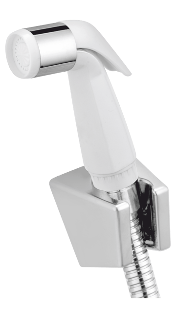 Prabhat Quest Health Faucet With 1.2Mtr. Cp Tube & Hook - WHITE (SS304 RING)