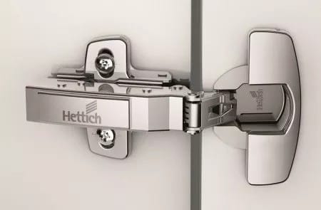 Hettich Sensys 8631I Th52 Conc. Hinge (15-32 mm Thick Cab. Door)-Base 12.5 (Crank 0) With Mt. Plate