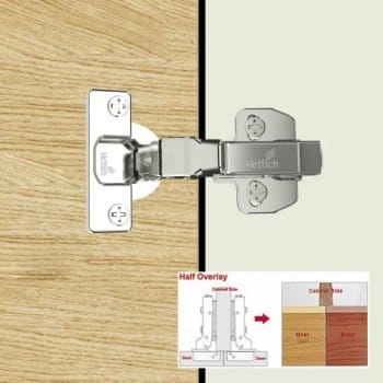 Hettich Onsys 4447I-Th52 Auto Closing Half Overlay Conc.Hinge (9.5 Crank) With Mt. Plate & CoverCap
