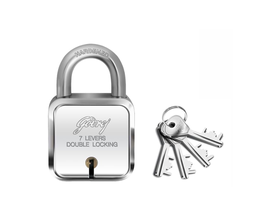 Godrej Square Padlock 8 Levers (4 Keys)