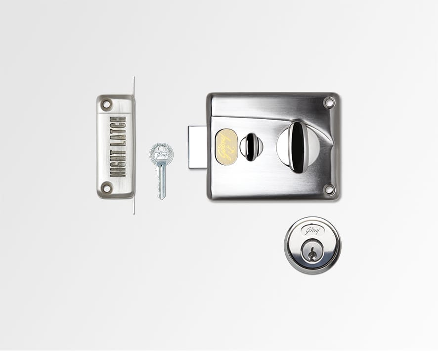 Godrej Premium Night Latch - Brushed Steel (Inside Opening)