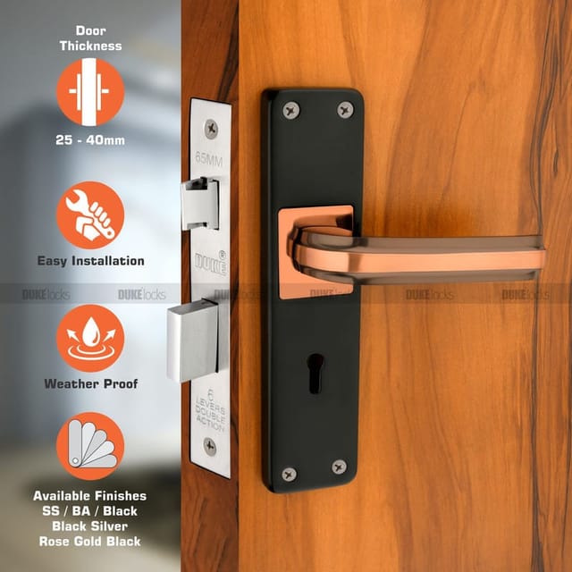 DUKE Mortice Door Lock Set 653 BLK KY