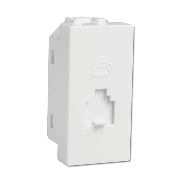Havells Telephone Socket -1M  Coral Series - Support Modules White