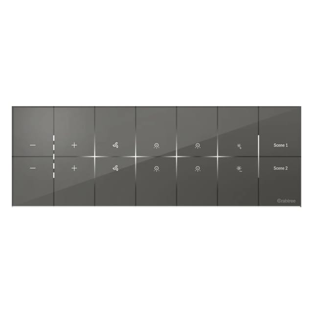 Havells 2 Fan, 4 ON/OFF Switch, 1Dimmer, 2 scene I Sense 2 Dot 7D i-sense Grey