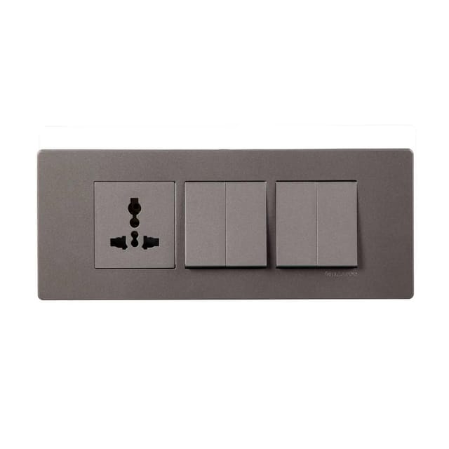 Havells PC Combined Plate Moderna Elephant Grey Moderna Elephant Grey
