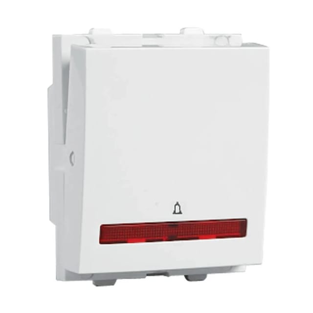 Havells 10 A Mega One way Bell Push Switch with Indicator Verona Switches White