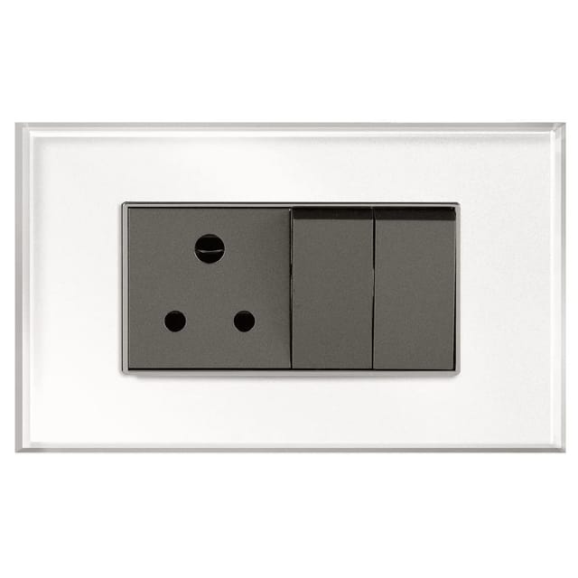 Havells SIGNIA GRANDE - OUTER PLATE SIGNIA GRANDE SERIES - OUTER PLATES Igloo White Glass