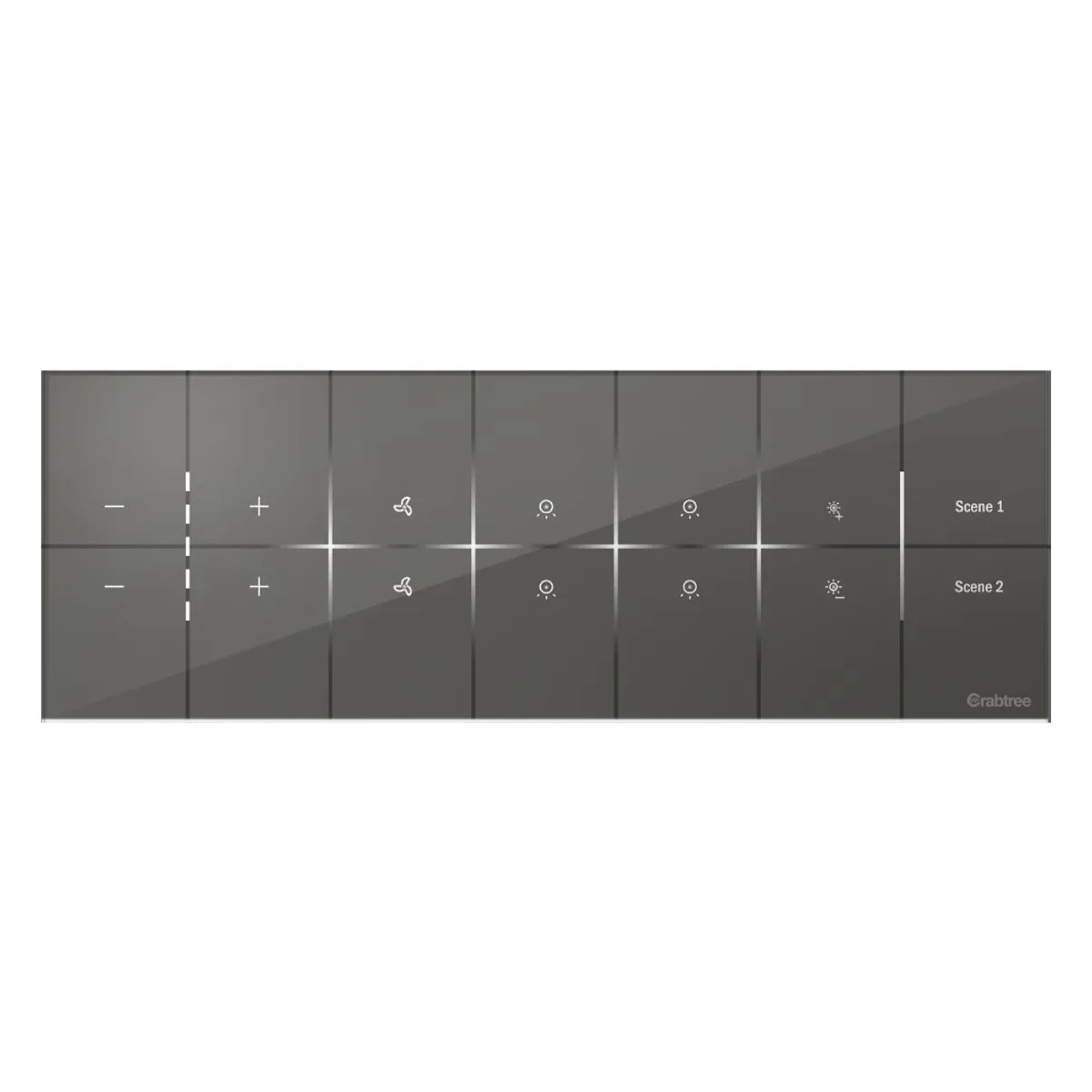 Havells 2 Fan, 4 ON/OFF Switch, 1Dimmer, 2 scene I Sense 2 Dot 7D i-sense Grey