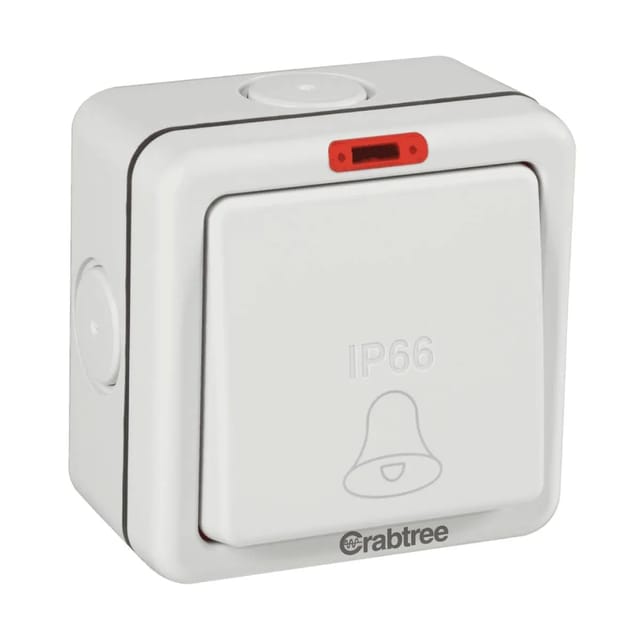 Havells 1 Gang 10 A Bell push switch with Indicator IP66 Switches & Sockets