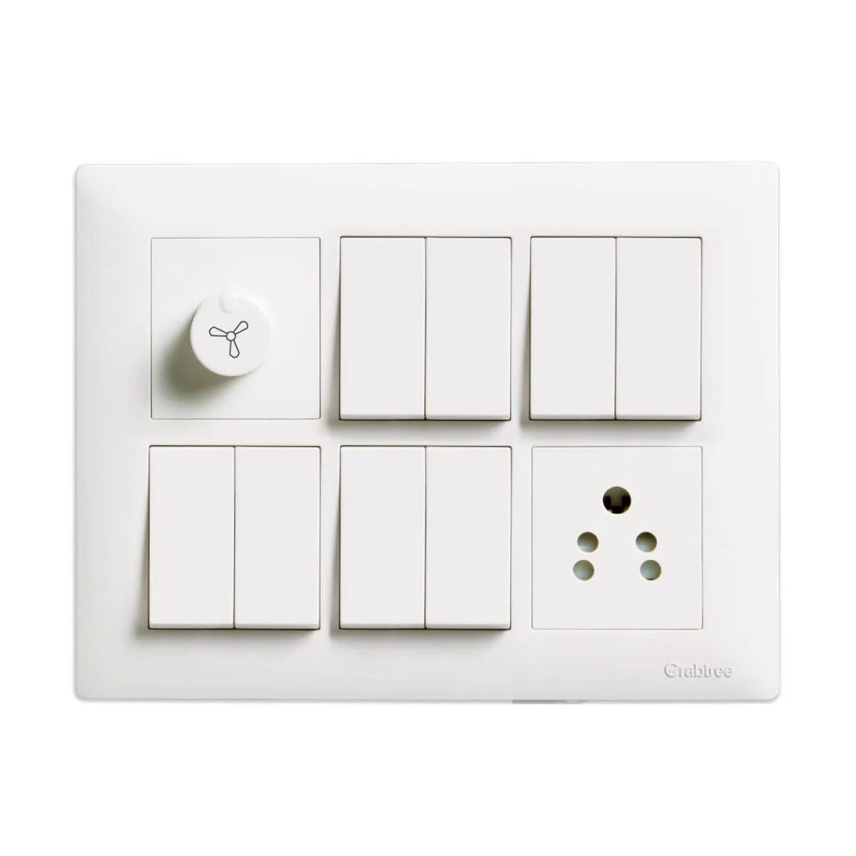 Havells Athena Modular Combined Plates - Classic PC Athena Classic Chalk White Classic Chalk White