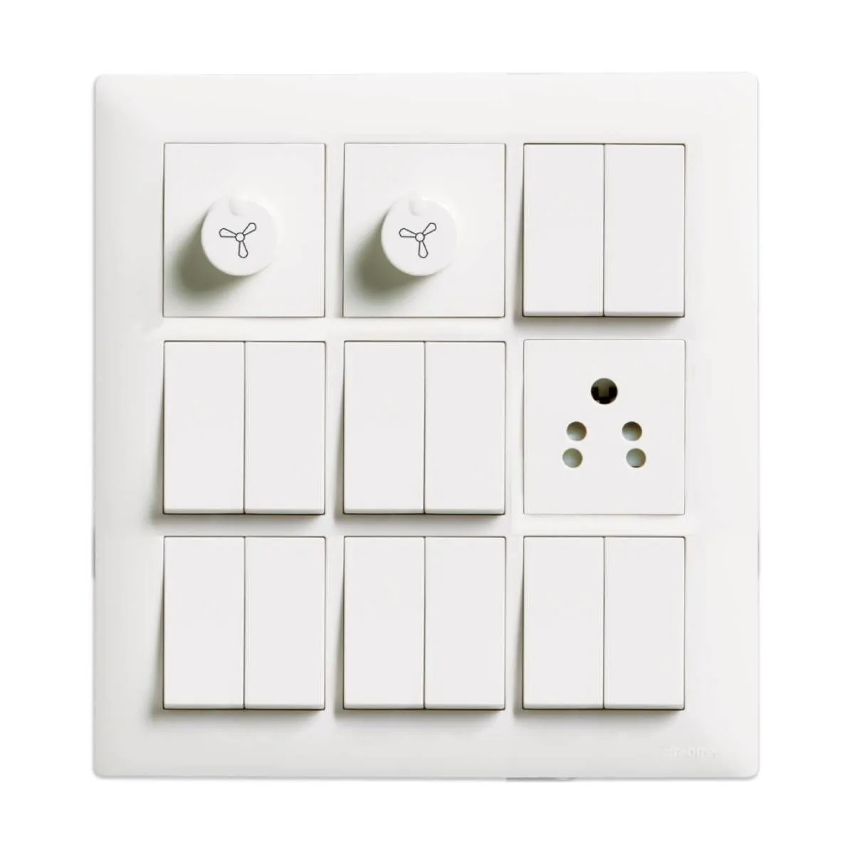 Havells Athena Modular Combined Plates - Classic PC Athena Classic Chalk White Classic Chalk White