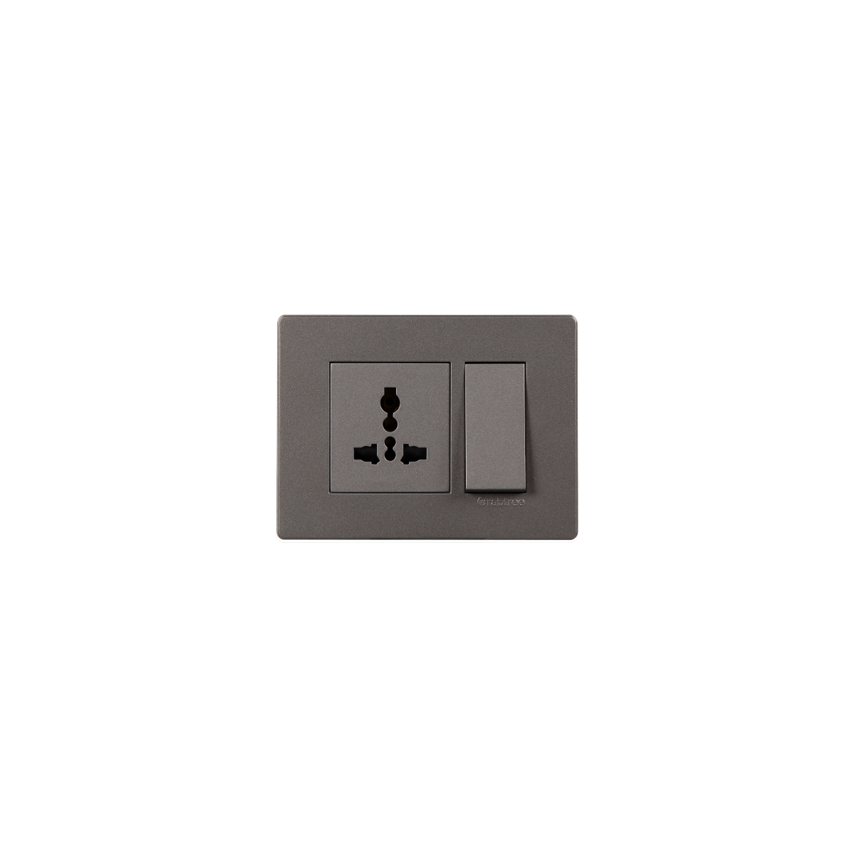 Havells PC Combined Plate Moderna Elephant Grey Moderna Elephant Grey