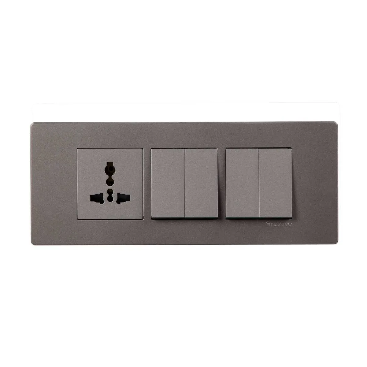 Havells PC Combined Plate Moderna Elephant Grey Moderna Elephant Grey