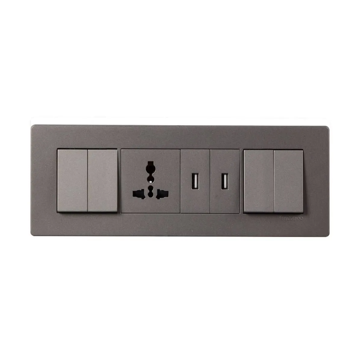 Havells PC Combined Plate Moderna Elephant Grey Moderna Elephant Grey