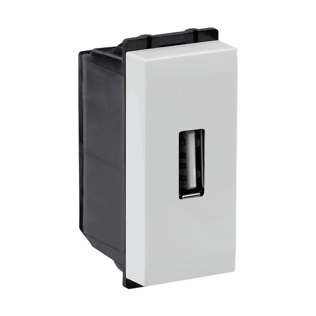 Havells New Single Port USB Charger 2.1 A - 1 M Murano Touch Switches White