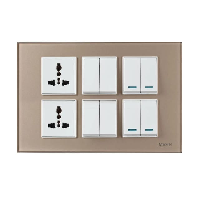 Havells Modular Combined Plates - Glassique 12M Modular Combined Plates - Glassique Stone Beige