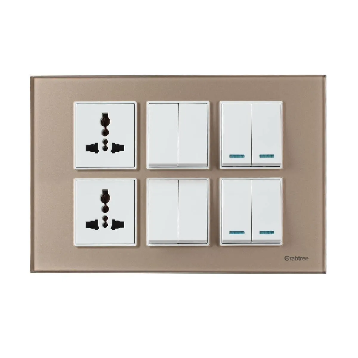 Havells Modular Combined Plates - Glassique 12M Modular Combined Plates - Glassique Stone Beige