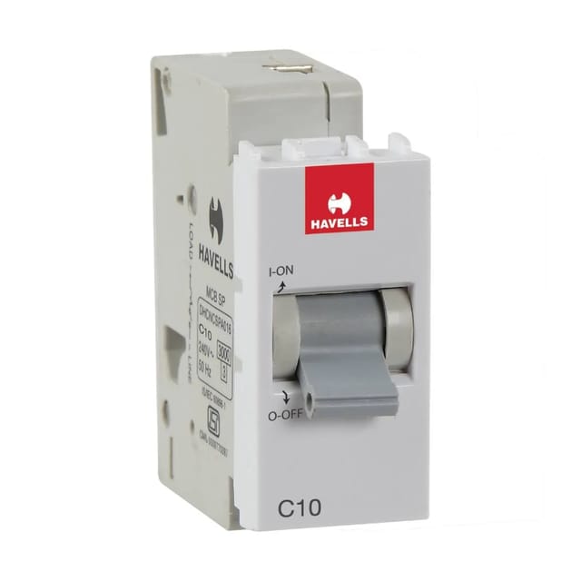 Havells 10 A SP 'C' MINI MCB  Fabio Series - Motor Starter & Mini MCB White