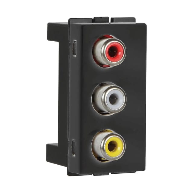 Havells RCA Socket Fabio Series - Data Communication Modules Velvet Black