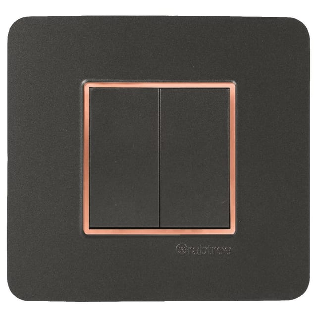 Havells SIGNIA GRANDE - PC COMBINED PLATE SIGNIA GRANDE SERIES - OUTER PLATES Grey PC Rose Bezel