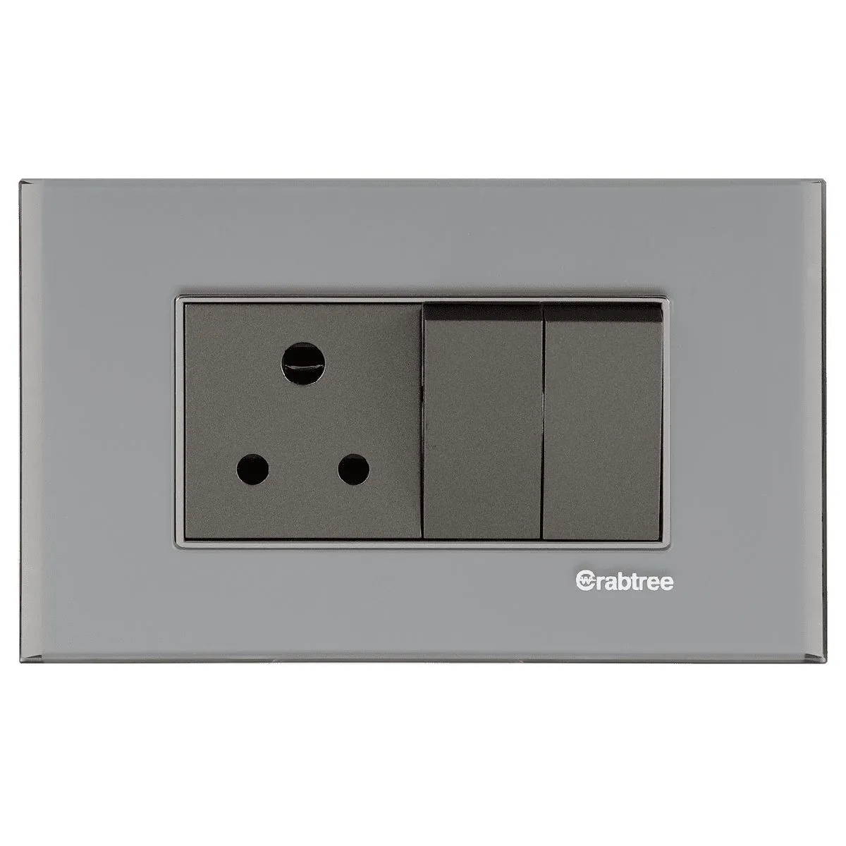 Havells SIGNIA GRANDE - OUTER PLATE SIGNIA GRANDE SERIES - OUTER PLATES Silver Sheen Glass