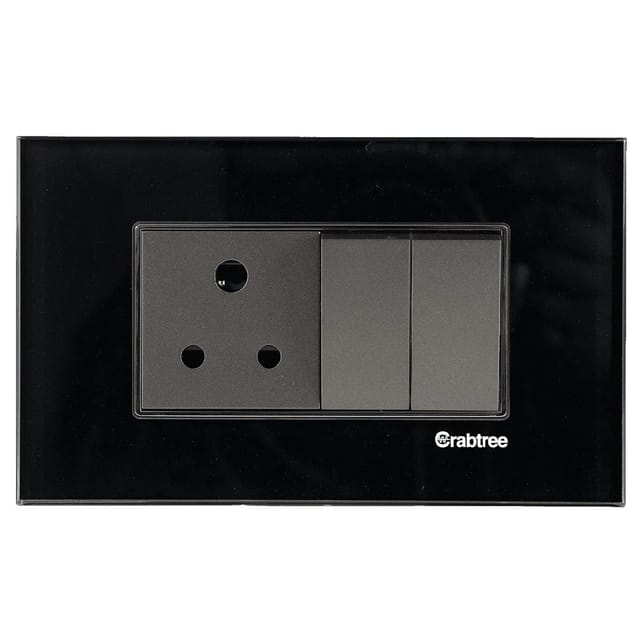Havells SIGNIA GRANDE - OUTER PLATE SIGNIA GRANDE SERIES - OUTER PLATES Raven Black Glass