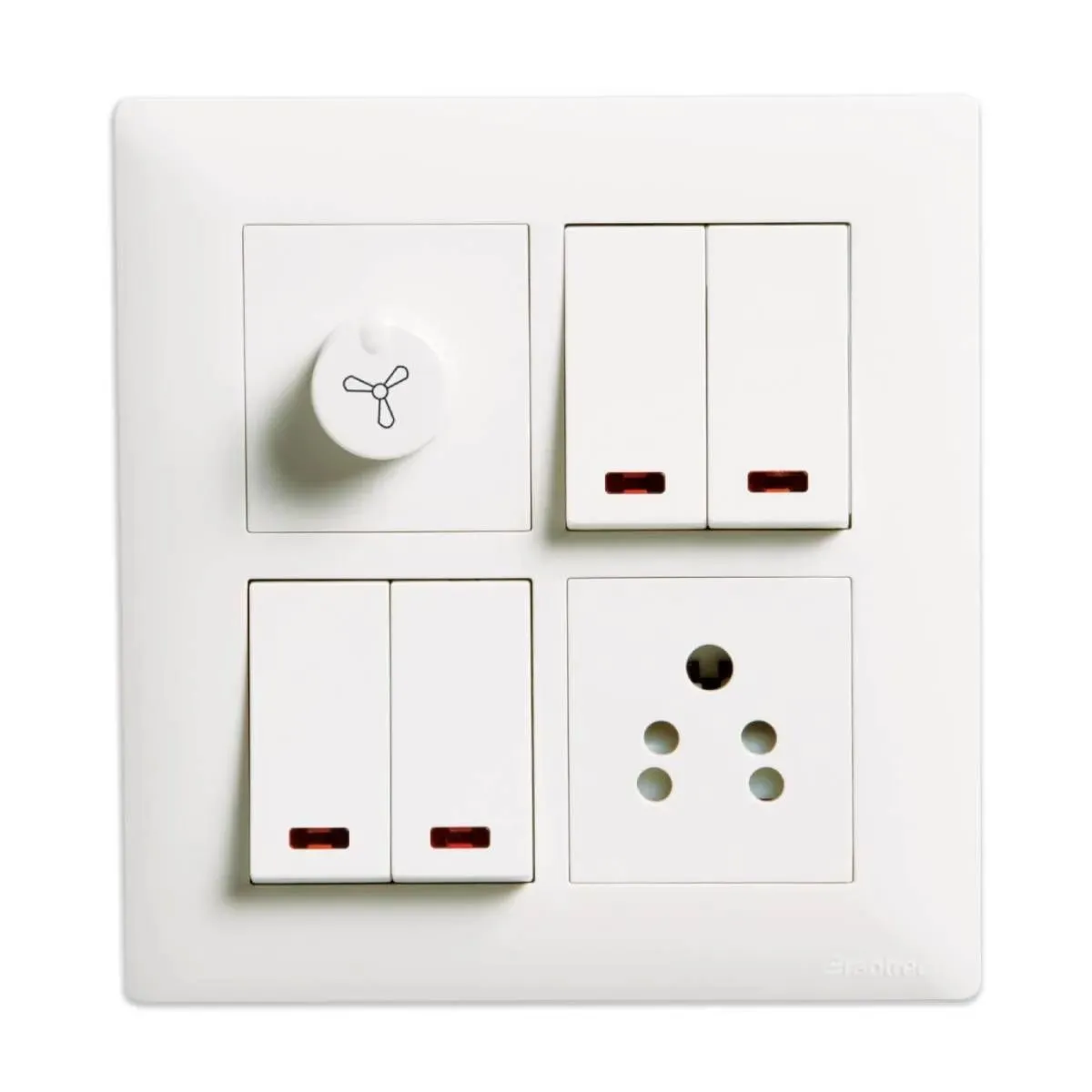 Havells Athena Modular Combined Plates - Classic PC Athena Classic Chalk White Classic Chalk White