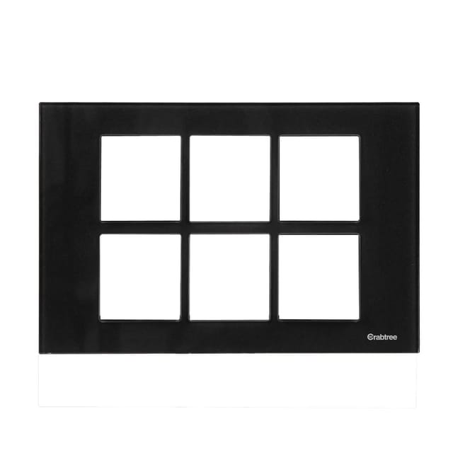 Havells Amare Decorative Modular Outer Plates+ - Glass 12M Amare Decorative Modular Outer Plates+ - Glass Dazzle Black
