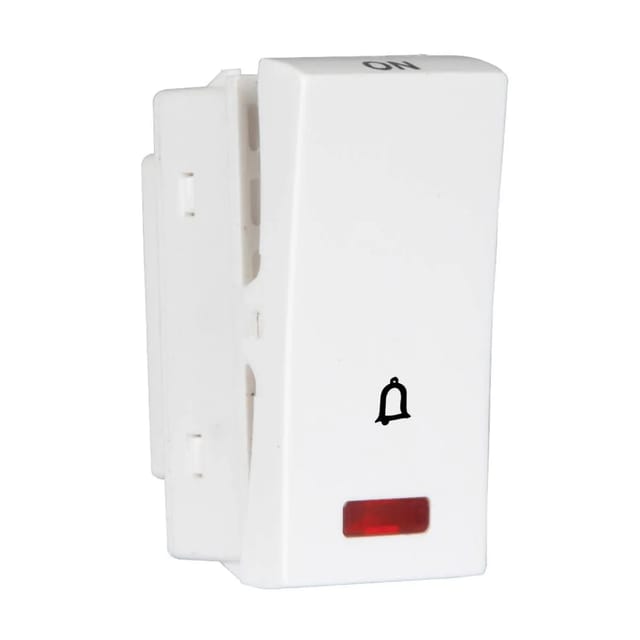 Havells 10 A Bell Push switch with Indicator Athena Classic Switches White