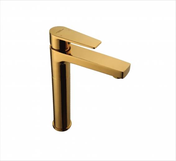 Hindware ELEMENT SINGLE LEVER BASIN MIXER TALL TAP W/O POPUP WASTE IN GOLD