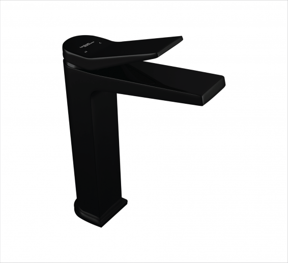 Hindware SINGLE LEVER BASIN MIXER TAP TALL W/O POPUP WASTE IN CHROME BLACK