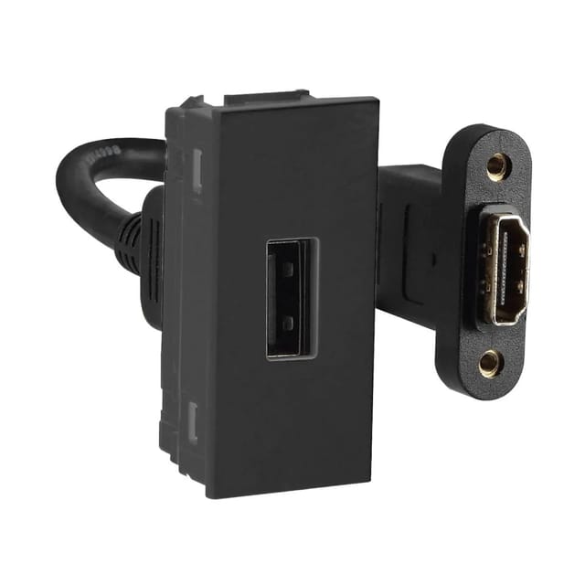 Havells HDMI Socket Fabio Series - Data Communication Modules Velvet Black