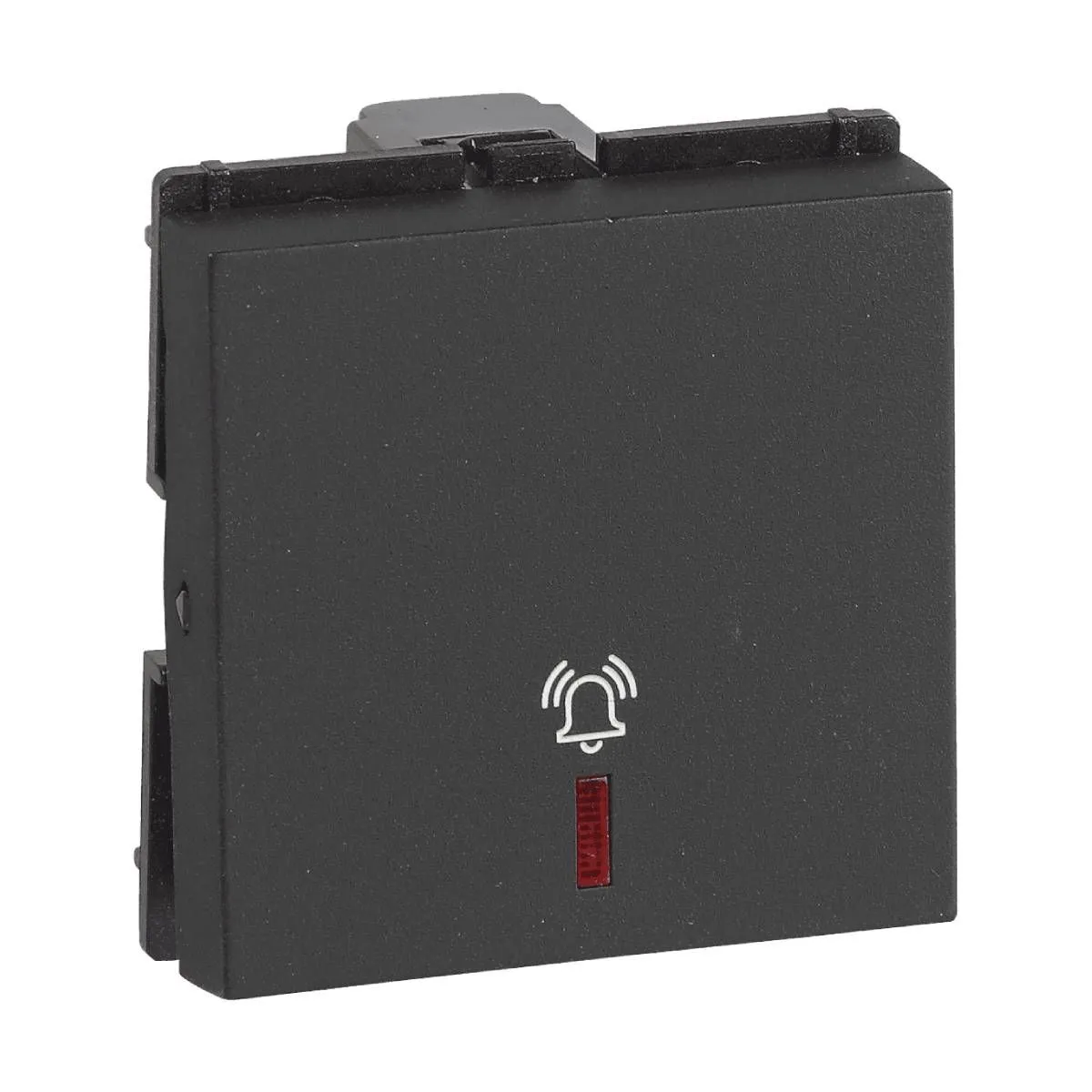 Havells 10 AX Mega bell push switch with indicator Fabio Series - Switches Velvet Black