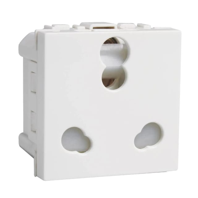 Havells 6 A/16 A Shuttered Socket Coral Series - Sockets White