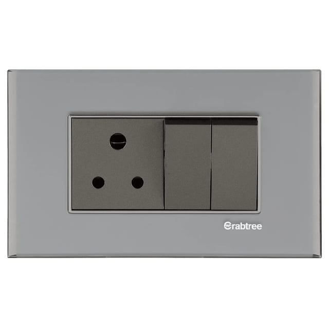 Havells SIGNIA GRANDE - OUTER PLATE SIGNIA GRANDE SERIES - OUTER PLATES Silver Sheen Glass