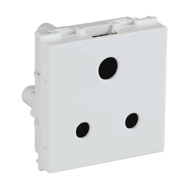 Havells 6 A 3 Pin Shuttered Socket with ISI marking Socket White