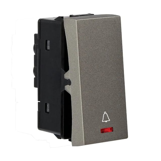 Havells 10 A Bell Push switch with Indicator Athena Moderna Switches Grey