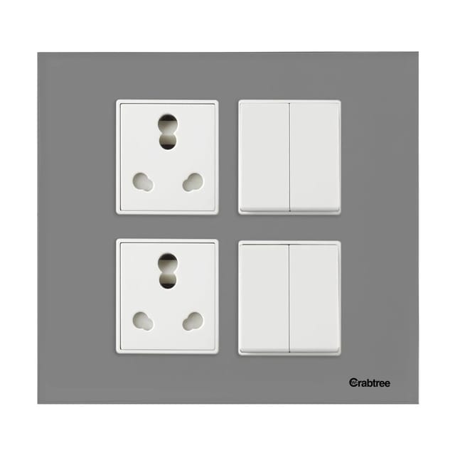 Havells Modular Combined Plates - Glassique 8M (S) Modular Combined Plates - Glassique Silky Silver