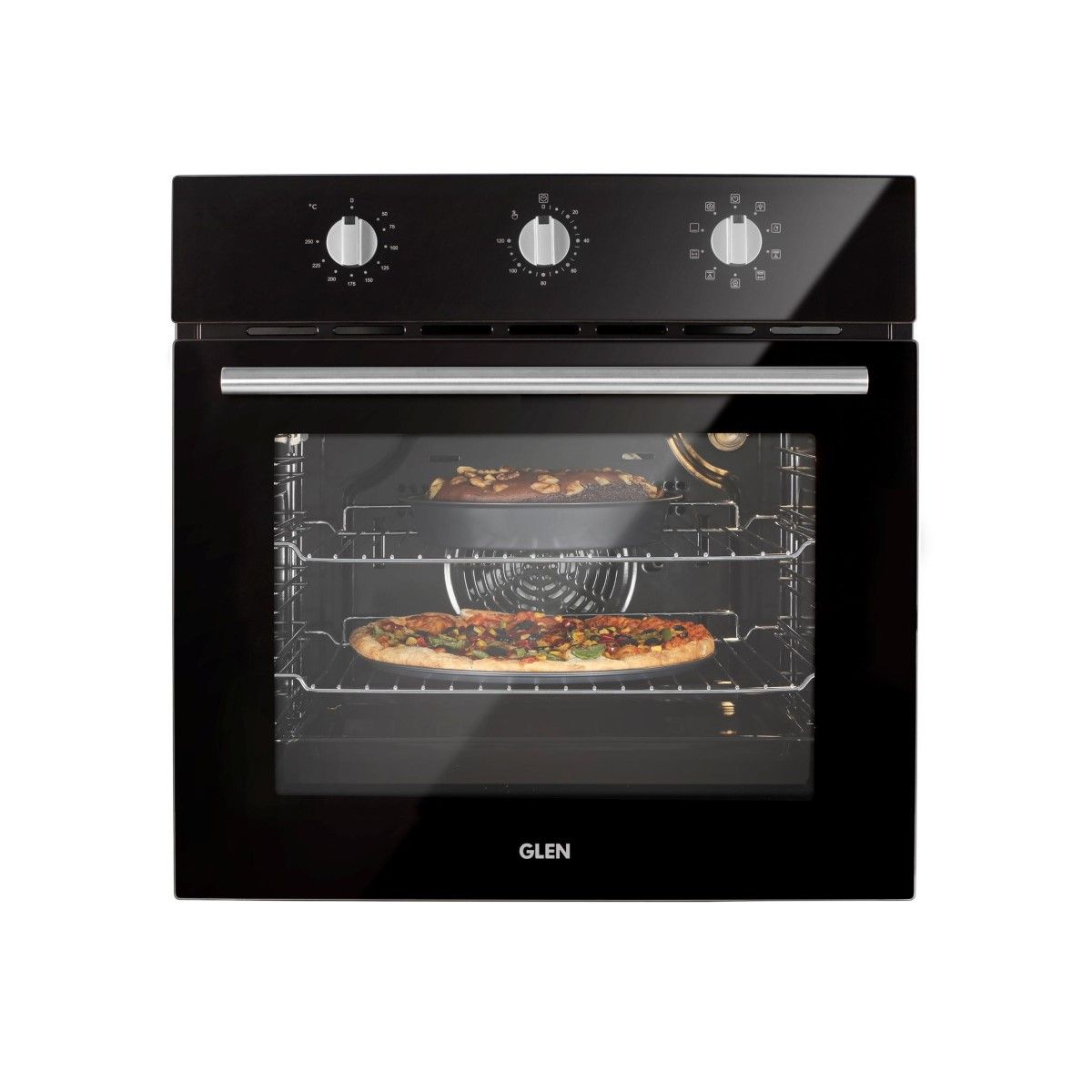 GLEN Built-In-Oven 651 MR+Turbo Black