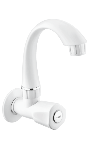 Prabhat Turbo Sink Cock (S) Spout - WHITE