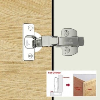 Hettich Onsys 4447I-Th52 Auto Closing Full Overlay Conc. Hinge (0 Crank) With Mt. Plate & Cover Cap