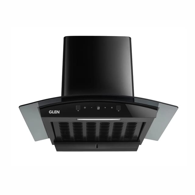 GLEN Auto Clean Curved Glass Filter less Kitchen Chimney, Motion Sensor control with Digital Display