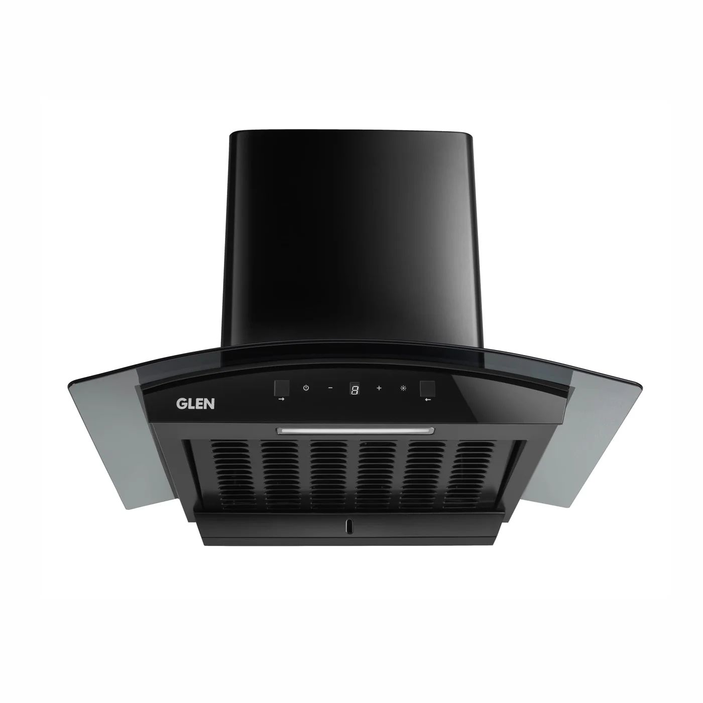GLEN Auto Clean Curved Glass Filter less Kitchen Chimney, Motion Sensor control with Digital Display