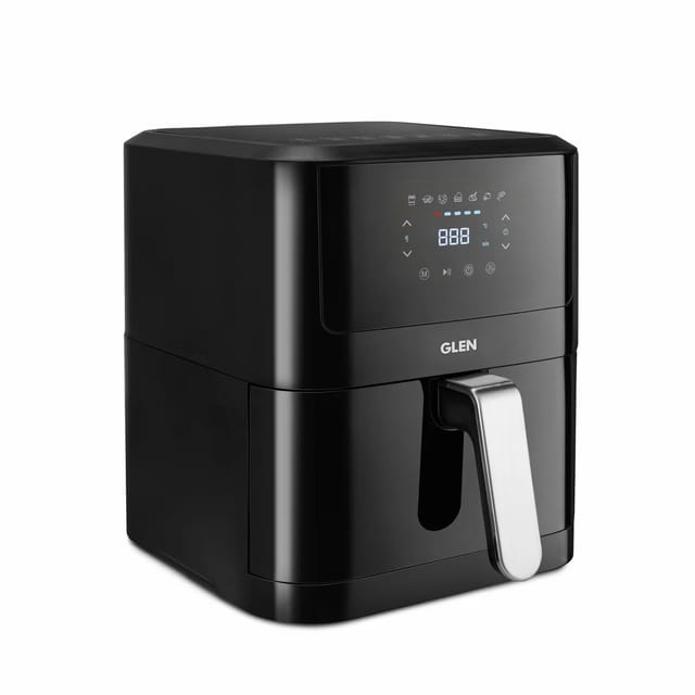 GLEN Air Fryer, 6.0 Litre Digital Controls, 7 Pre Set Menu Timer, Temperature Control, 1500W -Black