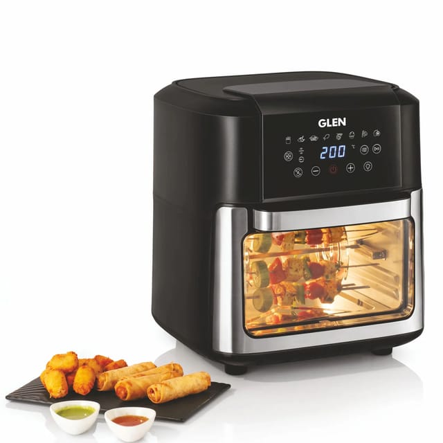 GLEN Digital Air Fryer, 12 Litre Capacity, 8 Pre Set Menu, Time and Temperature Control, 2000W