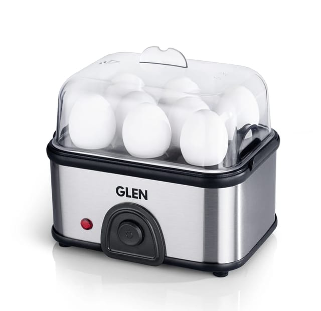 GLEN Egg Boiler Steamer Boils upto 8 Eggs Auto shut Off, Push Button Start 350W