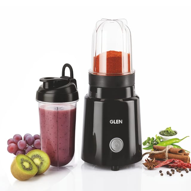 GLEN Active-Blender, 350W Grinder Blender, 2 Unbreakable Food Grade Jars with Sipper Cap